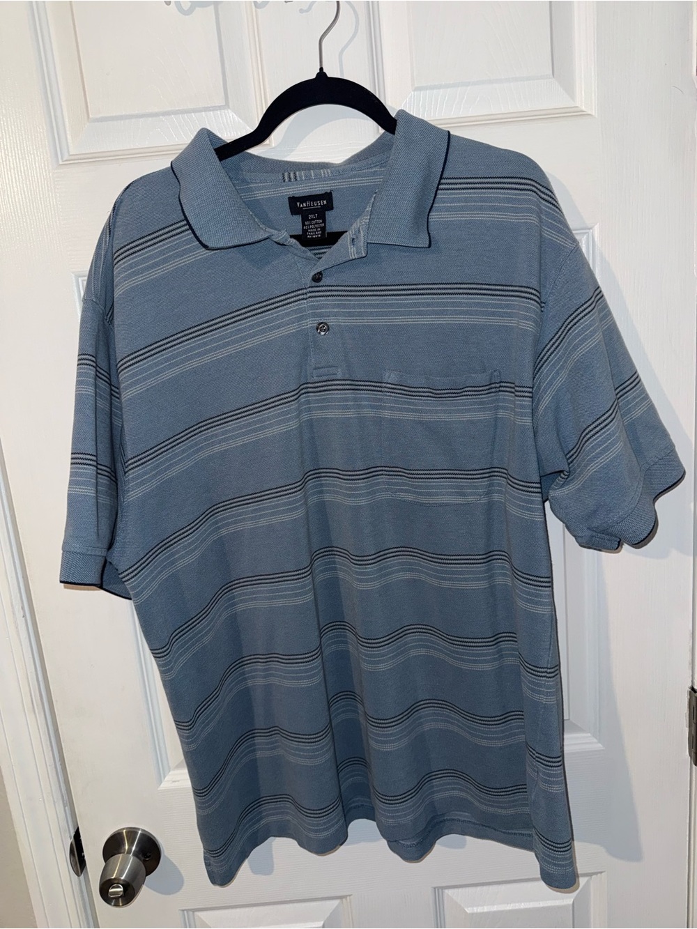 Van Heusen Men’s Blue Striped Polo Shirt